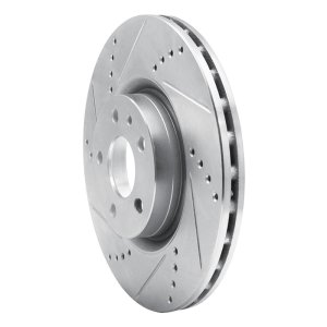 Alfa Romeo 164 Brake Rotor (1) - Front Left - R1 Concepts - Drilled & Slotted - Silver - `91-`20